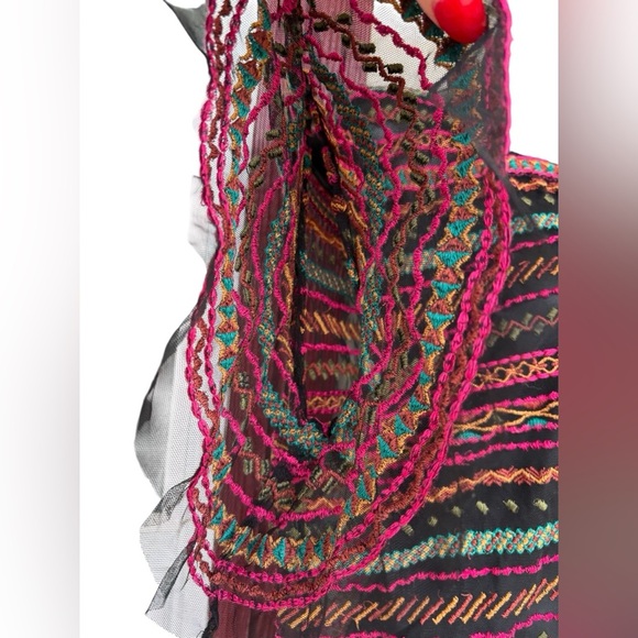 Anthropologie Meave women’s Naples Embroidered Mesh Blouse multicolor size S - Picture 6 of 12